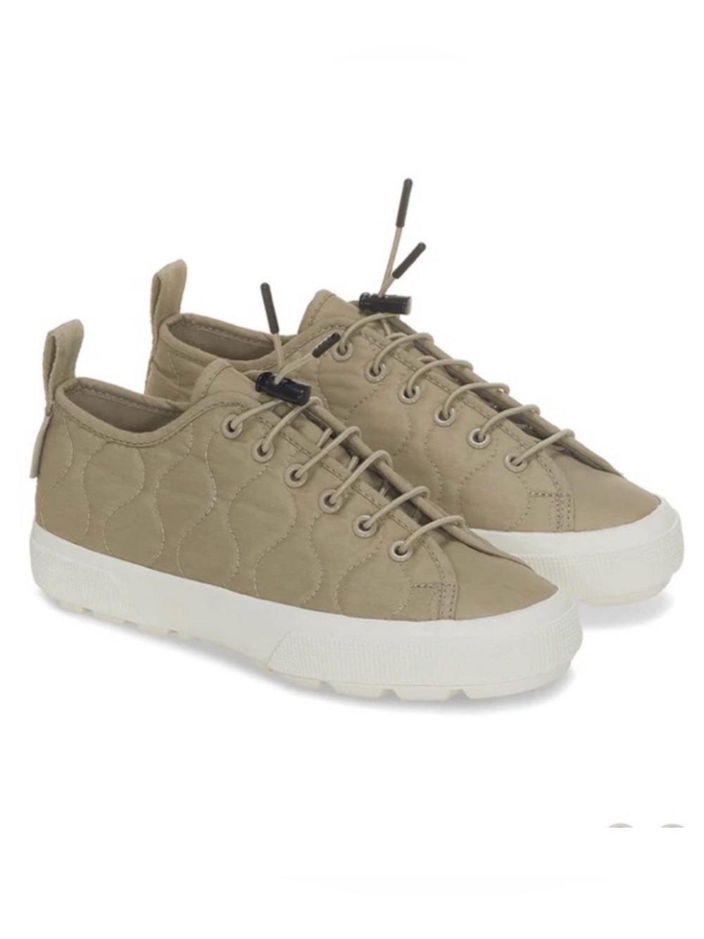 Superga Quilted Low-Top Sneakers in Taupe Sz M8 - W9.5